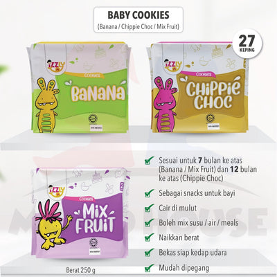 BABY FOOD IZZLY Makanan Bayi 6 Bulan ke atas Berkhasiat High Protein Bubur Porridge Seasoning Perasa Puree Cookies Mee