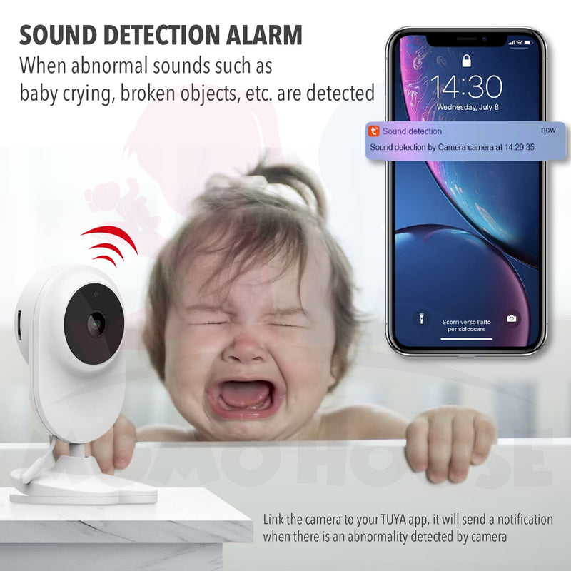 Wireless Baby Monitor Night Vision Camera 2 Way Talk Lullaby Tuya Phone App Baby Cry Detection Motion