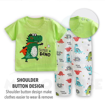 Newborn Pyjamas Baby Sleepsuit Short Sleeve Long Pant Set Kids Baju Set Dengan Seluar Panjang ( MYB044 )