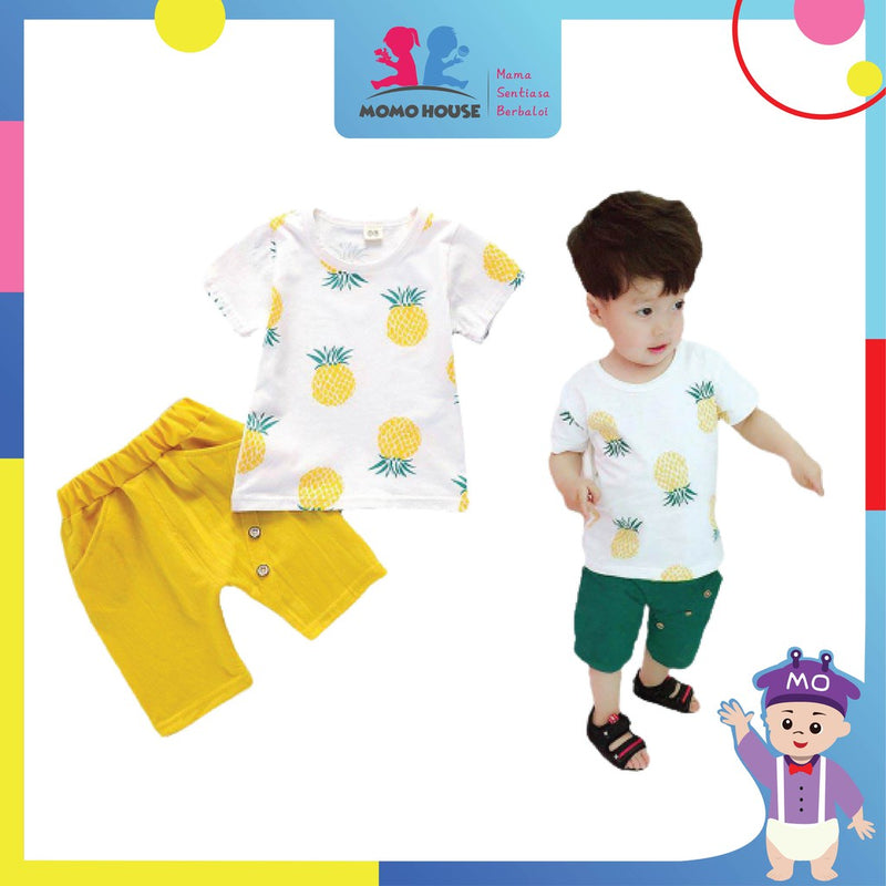 Newborn Baby Boy Clothing T Shirt Short Sleeve Set (BM021)