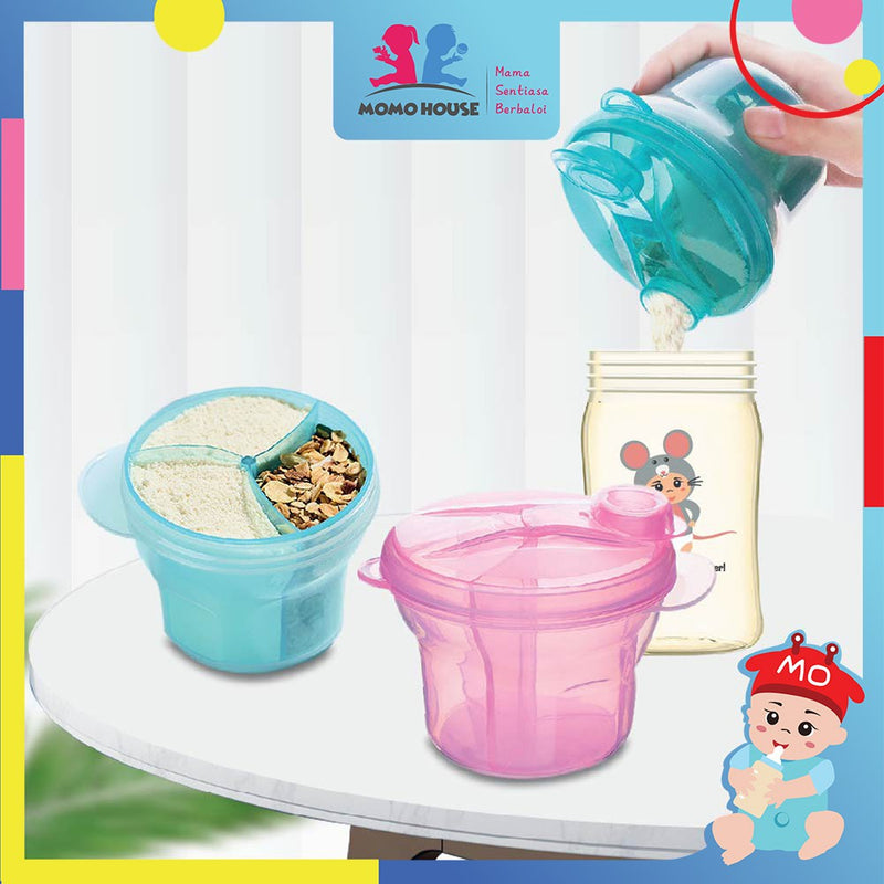 Portable Milk Powder Container 3 Section Bekas Susu Tepung