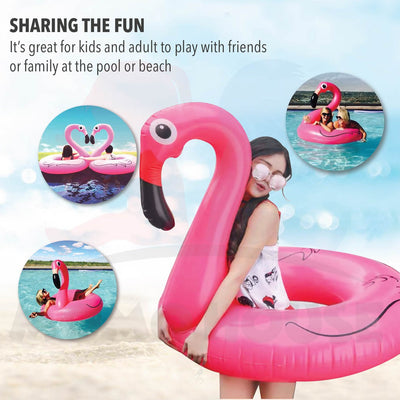 Inflatable Giant Flamingo Shaped Swimming Pool Float Raft Ring