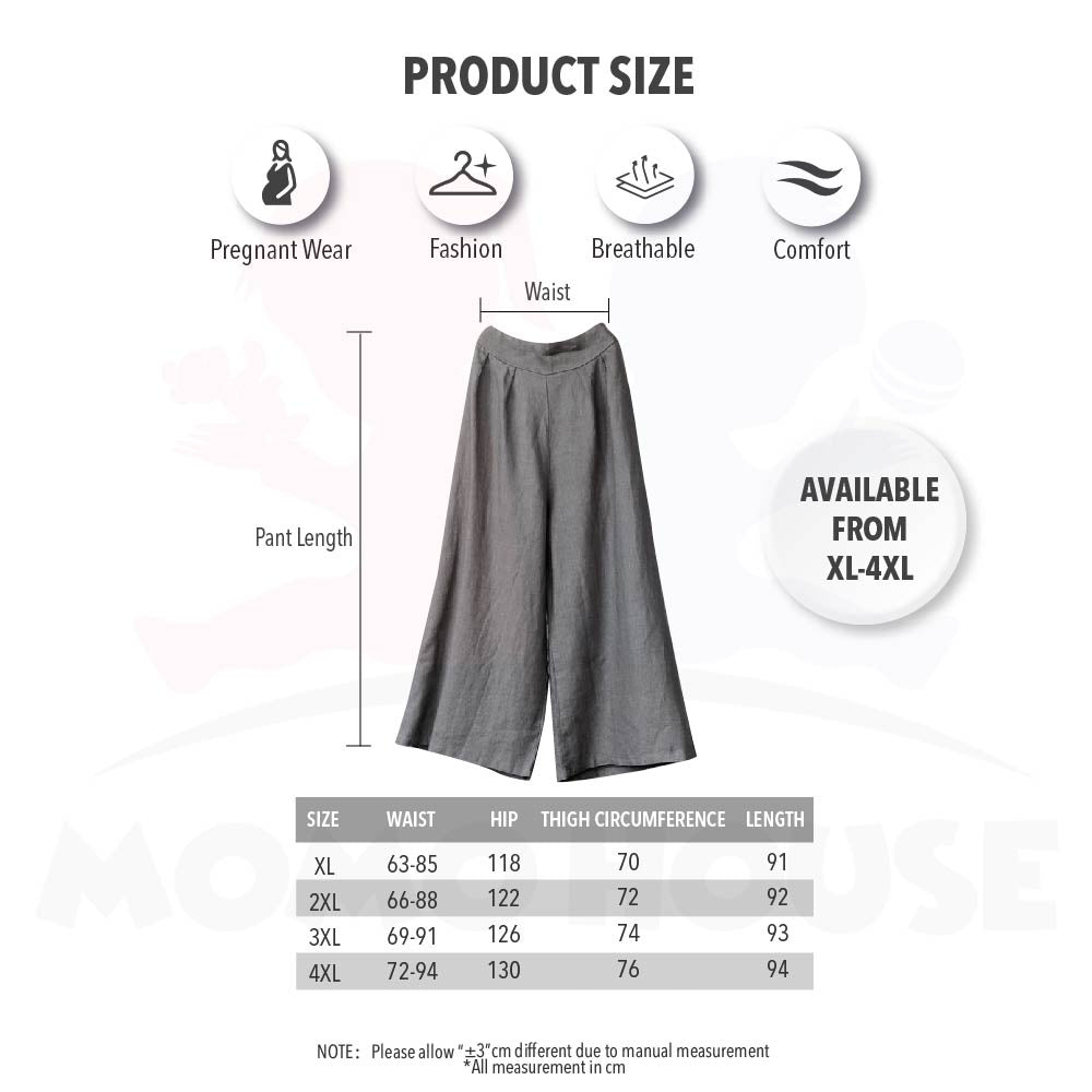 Maternity Pants Wide Leg Bottom Pants Stretchable Soft Maternity Pants Seluar Mengandung Muslimah Panjang (MP001)