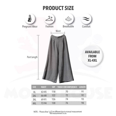 Maternity Pants Wide Leg Bottom Pants Stretchable Soft Maternity Pants Seluar Mengandung Muslimah Panjang (MP001)