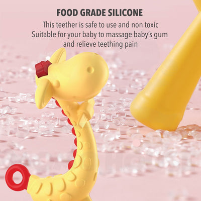 Baby Teether Giraffe & Banana Design BPA Free Food Grade Silicone Chewing Toy Non Toxic Teether