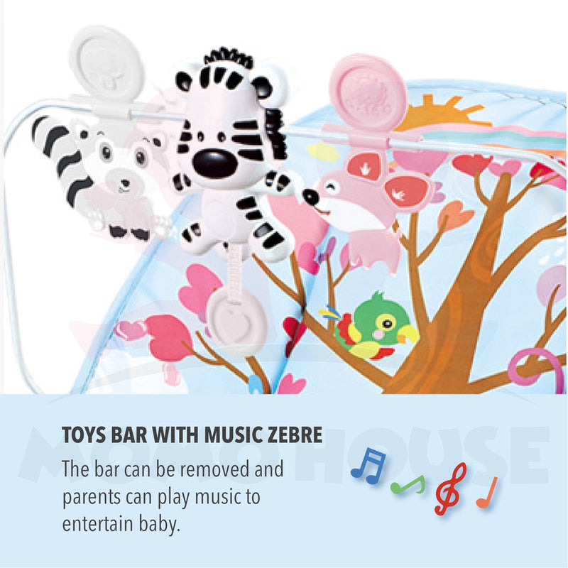 Baby Rocker Bouncer Chair With Toys & Music Baby Balance Chair With Zebra Musical Toys