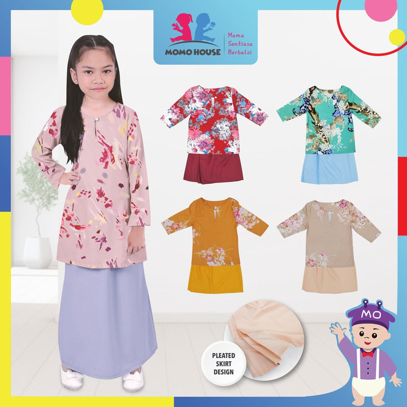 Momo House Baju Raya Baju Kurung Moden Kanak Kanak Baju Budak Perempuan Baju Raya Budak Kids Kurung (BRG001)