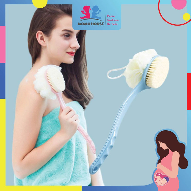 Long Handle Double-sided Bath Shower Body Back Brush Spa Massage Brush Berus Mandi