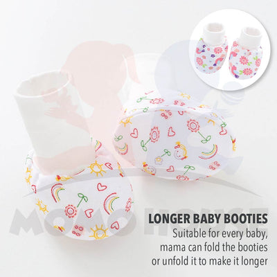 Newborn Baby Set Mittens Booties Hat Anti Scratching Hand Protection Knitted Cotton Sarung Tangan Sarung Kaki Topi Set