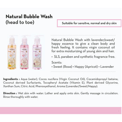 Tropika Natural Bubble Wash Head To Toe Natural Healthy Effective