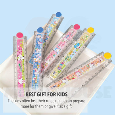 Kids Magnifier Maze Ruler Cute Cartoon Plastic Ruler Stationery Gift Kids Birthday Party Pre-School Goodies