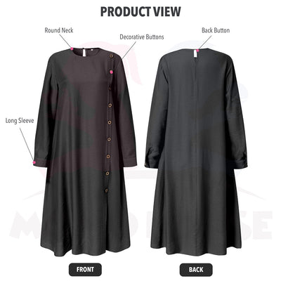 Maternity Muslimah Blouse Side Button Design Women Long Sleeve Muslimah Baju Mengandung Labuh Muslimah (MBM006)