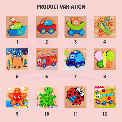 Wooden 3D Puzzle Jigsaw Wood Kids Baby Early Educational Learning Toys Extra Thick Wood Material