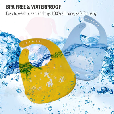 Baby Waterproof Silicone Bibs Adjustable Waterproof Feeding Baby Bib Kids Boys Girls Aprons Children