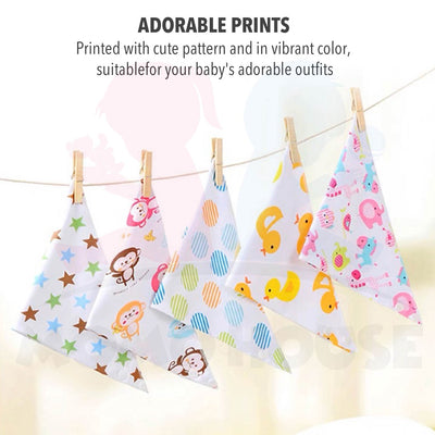 Baby Bibs Toddler Cotton Triangle Bib With Button (20 Design)