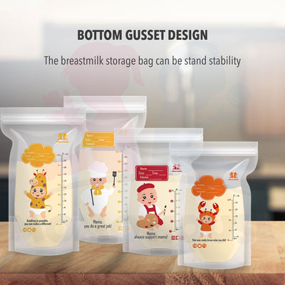 (30 Pcs) 5oz/8oz MOMO HOUSE Double Lock Breastmilk Storage Bag Breast Milk