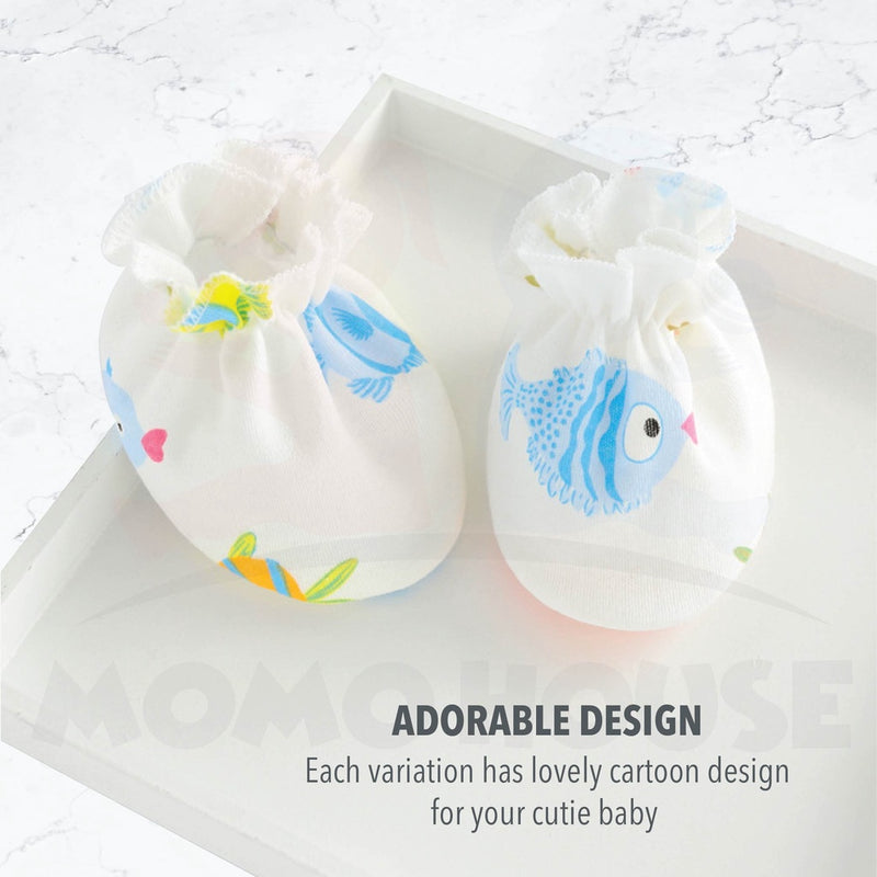 Newborn Infant Baby Mitten Booties Set Bayi Sarung Tangan Dan Kaki