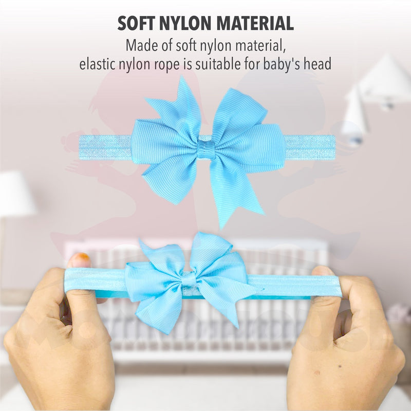 Baby Girls Nylon Hair Bows Elastic Headband Fashion Hair Accessories for Kids Infants Toddlers