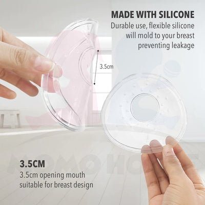 Hand Free Premium Silicone Breast Milk Collector Shell Nursing Cup and Reusable Silicone Breast Pad