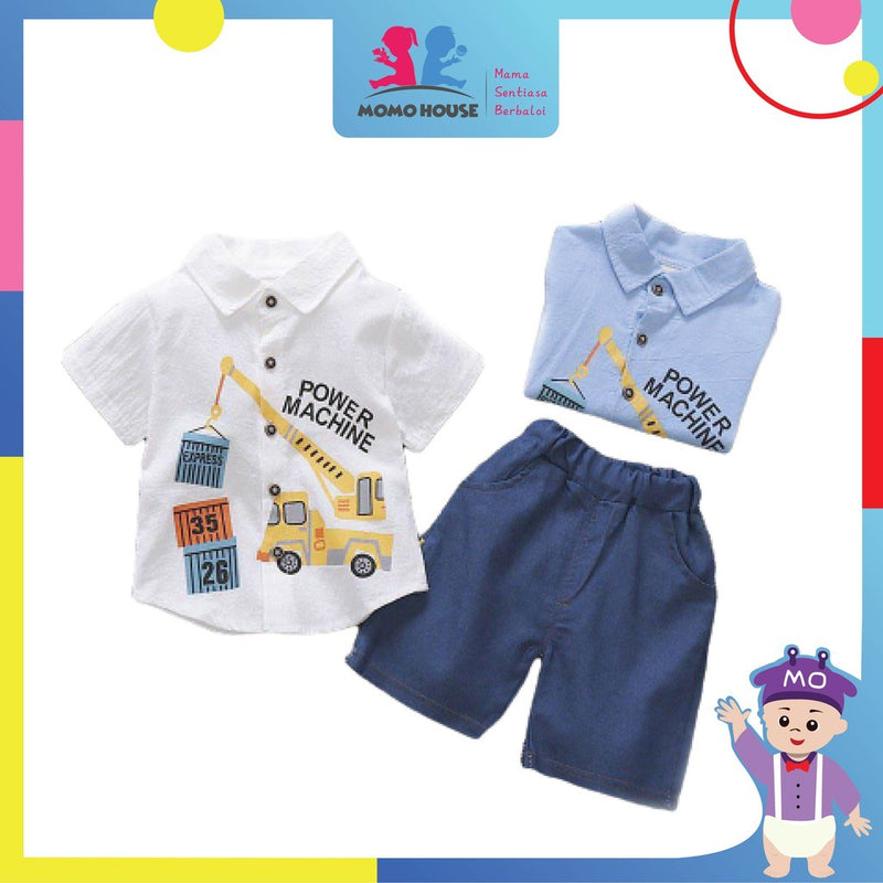 Newborn Baby Boy Clothing Shirt Short Sleeve Set (BM027)