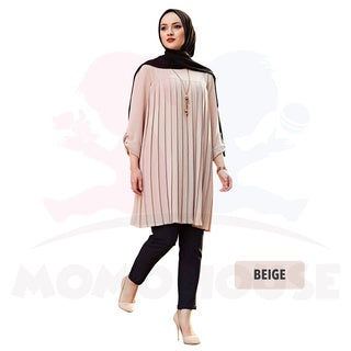 Maternity Baju Muslimah Pleated Blouse Long Sleeve Baju Mengandung Menyusu Lengan Panjang Pregnant Dress (MBM007)