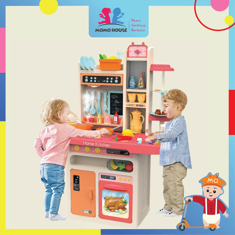 Simulation Big Size Kitchen Play Set with Music and Spray Mist Kids Toys Pretend PlaySet Cook Toys Children Play House