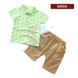 2pcs set Toddler / Kids Baby Boy Outfit â€“ POLO T-shirt + Pants (BM007)