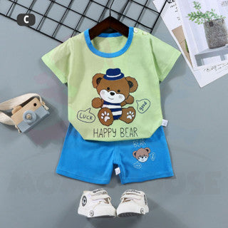 T-Shirt Newborn Baby Girls Boy Baju Murah Budak Baju Set Budak Baby Set Clothes Short Sleeve Shirt Cotton Shirt Kids