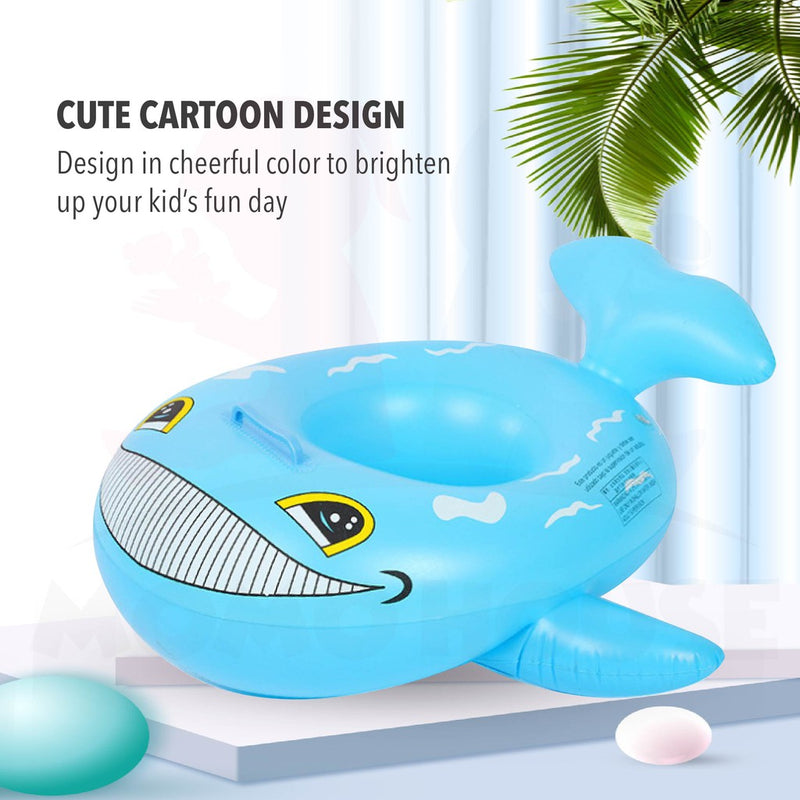 Baby Kids Inflatable Swimming Ring Toddler Float Boat Ring With Seat Pelampung Bayi - Shark Design