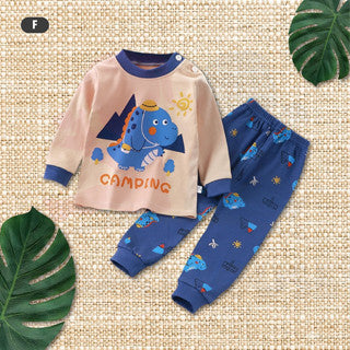 Kids Pyjamas Sleepsuit Baby Clothes Kids Sleepwear Baju Tidur Lengan Panjang Budak Pajamas Long Sleeve Pyjamas Kids Set