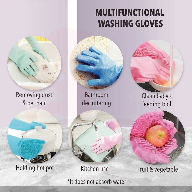 Dishwashing Gloves Washing Gloves Heat Resistant Hand Protection Glove Sarung Tangan Basuh Pinggan