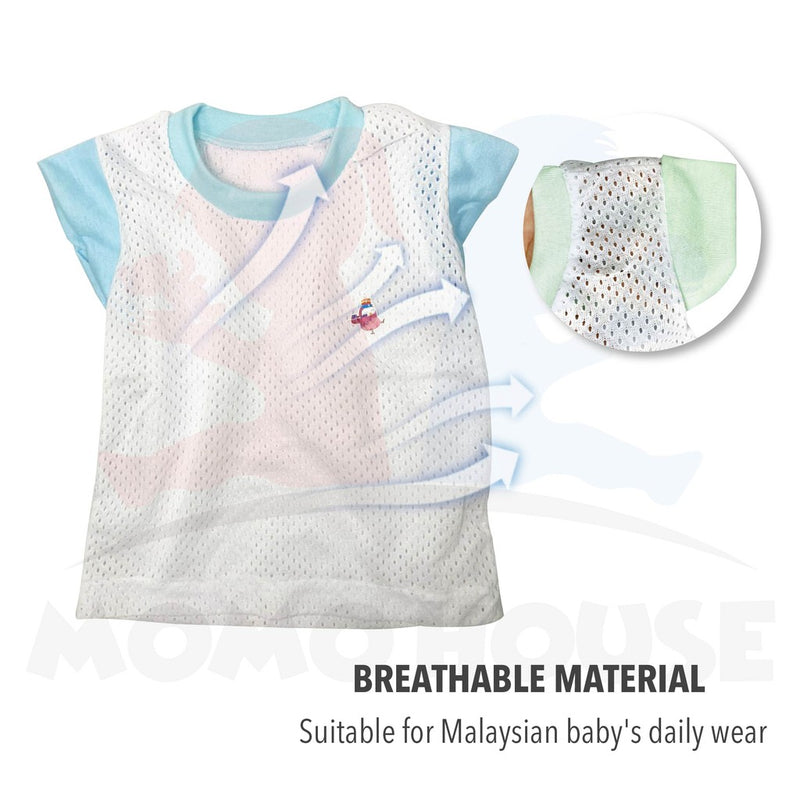 Baby T-shirt Eyelet Suit / Baju Baby Lubang (3-24M) (1pcs = Baju + Seluar) (Random Pick) (3900C & 3900W)