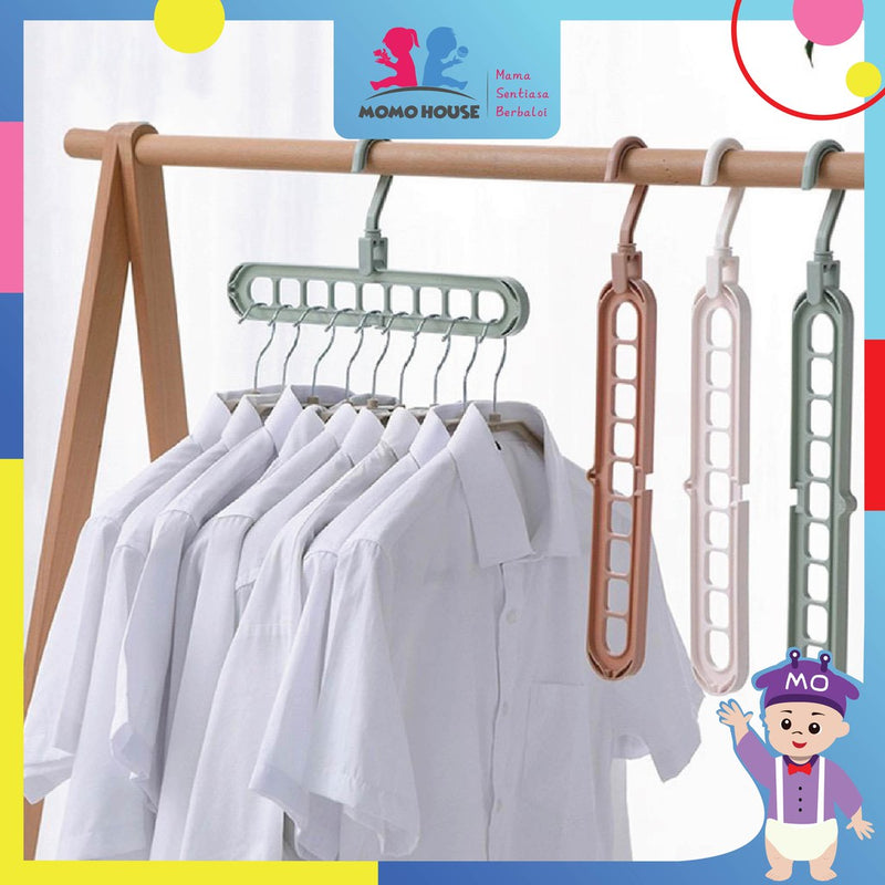 Multifunctional Clothes Hanger Folding Magic Wardrobe Drying Clothes Home Storage Holder 9 Hole Rotating