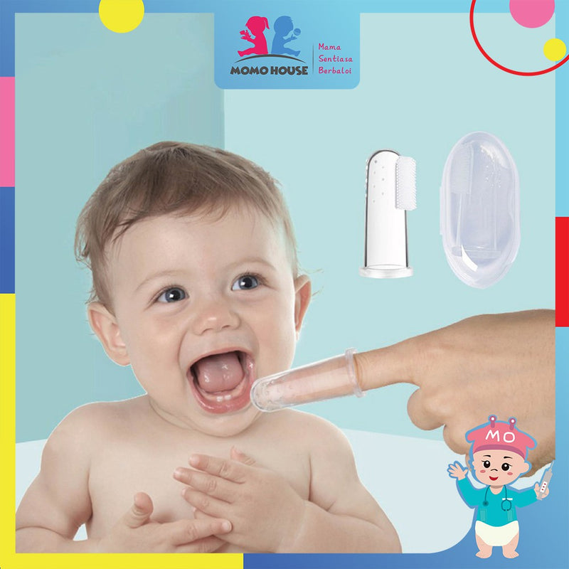 Baby Silicone Finger Toothbrush & Gum Massager With Hygiene Storage Box