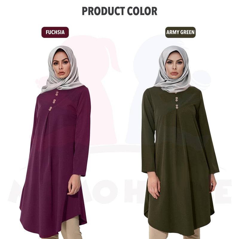 Maternity Baju Muslimah Top Cotton Long Sleeve T-Shirt Baju Mengandung Labuh Muslimah Blouse Mesra Muslim (MBM005)