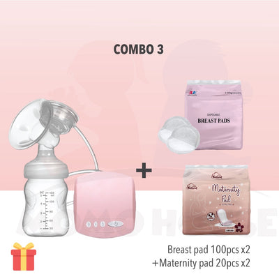 Single Electric Breast Pump with Bottle Feeding - Pam Susu Dgn Feeding Bottle