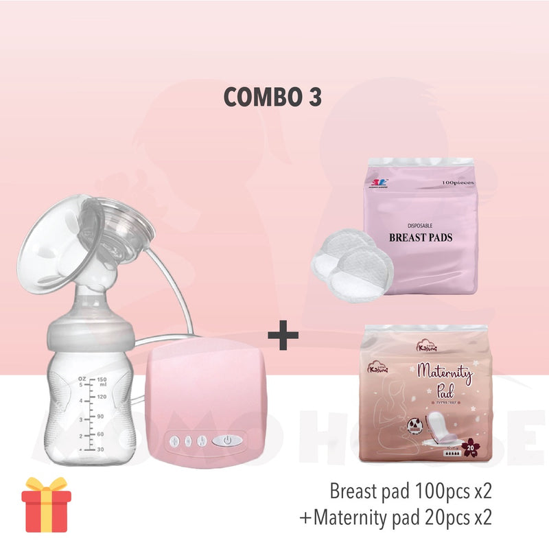 Single Electric Breast Pump with Bottle Feeding - Pam Susu Dgn Feeding Bottle