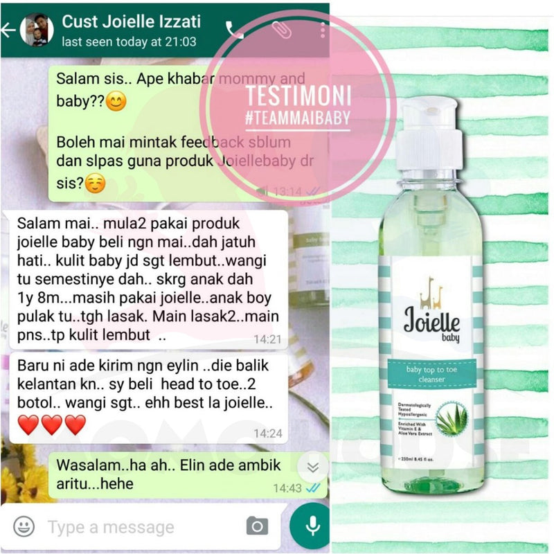 Joielle Baby Top to Toe Cleanser (250ml/500ml)