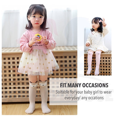 Newborn Cotton Baby Knee High Socks Kids Infant Toddler Cartoon Anti Mosquito Stockings Soft Cotton Long Tube HSOCK01