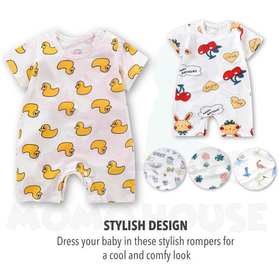 Newborn Baby Romper Jumpsuit Short Sleeve With Cute Cartoon Design Baju Bayi Romper ( MYB043 )