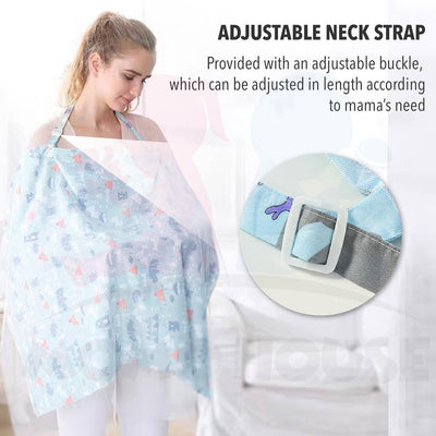 Breastfeeding Nursing Cover With Net Cotton Apron Shawl Cloth Blanket