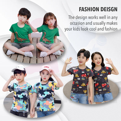 Kids Clothing Children's Cotton Short-Sleeved T-Shirt Tee Tops Casual Baju Kanak Budak (MYB054)