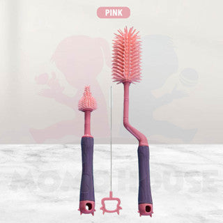 Silicone Milk Bottle Brush Set Botol Susu Berus Cuci Botol Cleaning Brush Nipple Straw Brush Pencuci Botol Susu