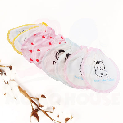 Soft Cotton Cute Baby Mitten Anti Stretch Baby Glove Sarung Tangan (Design Random Pick)