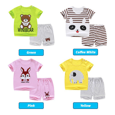 Newborn Baby T shirt Short Sleeve Set Baby Kids Clothing (BM002)