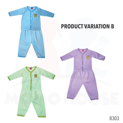 Newborn Baju Baby Infant Suit 0-3m Full Set Baju Bayi (1pcs = Baju + Seluar) (Random Pick) (8302 & 8303)