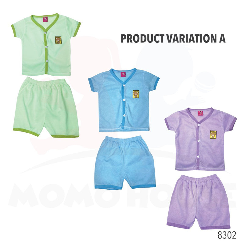 Newborn Baju Baby Infant Suit 0-3m Full Set Baju Bayi (1pcs = Baju + Seluar) (Random Pick) (8302 & 8303)