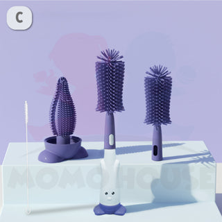 Bottle Cleaning Brush Bottle Brush Set Pencuci Botol Susu Berus Soft Silicone Straw Brush Silicone Bottle Brush Cleaning