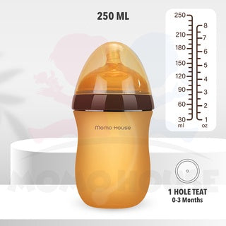 Momo House Silicone Baby Milk Bottle Botol Susu Newborn & Kids Anti Colic Feeding Wide Neck Bottle