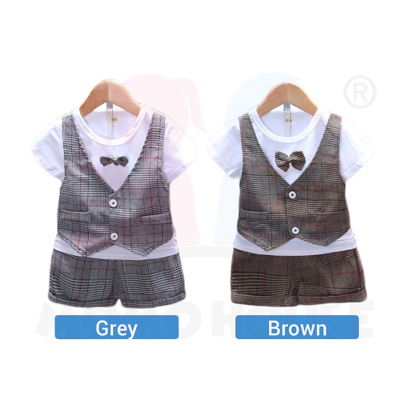 Newborn Baby Boy Clothing Vest With T Shirt Short Sleeve Set (BM019)